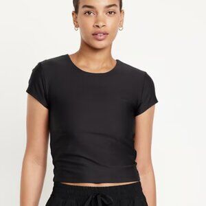 Old Navy PowerSoft Support Crop Top in black